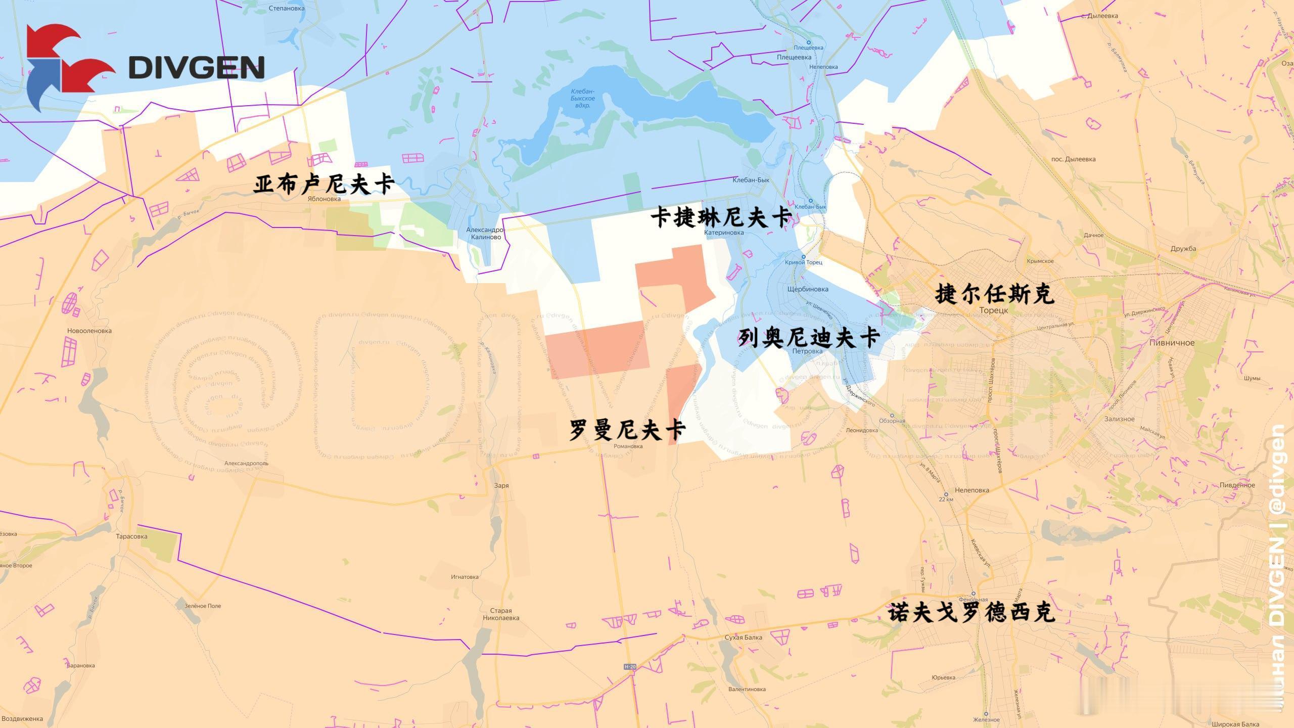箭头社跟上了俄军抵达卡捷琳尼夫卡南郊的进展来源：DIVGEN 🚩 Карта 
