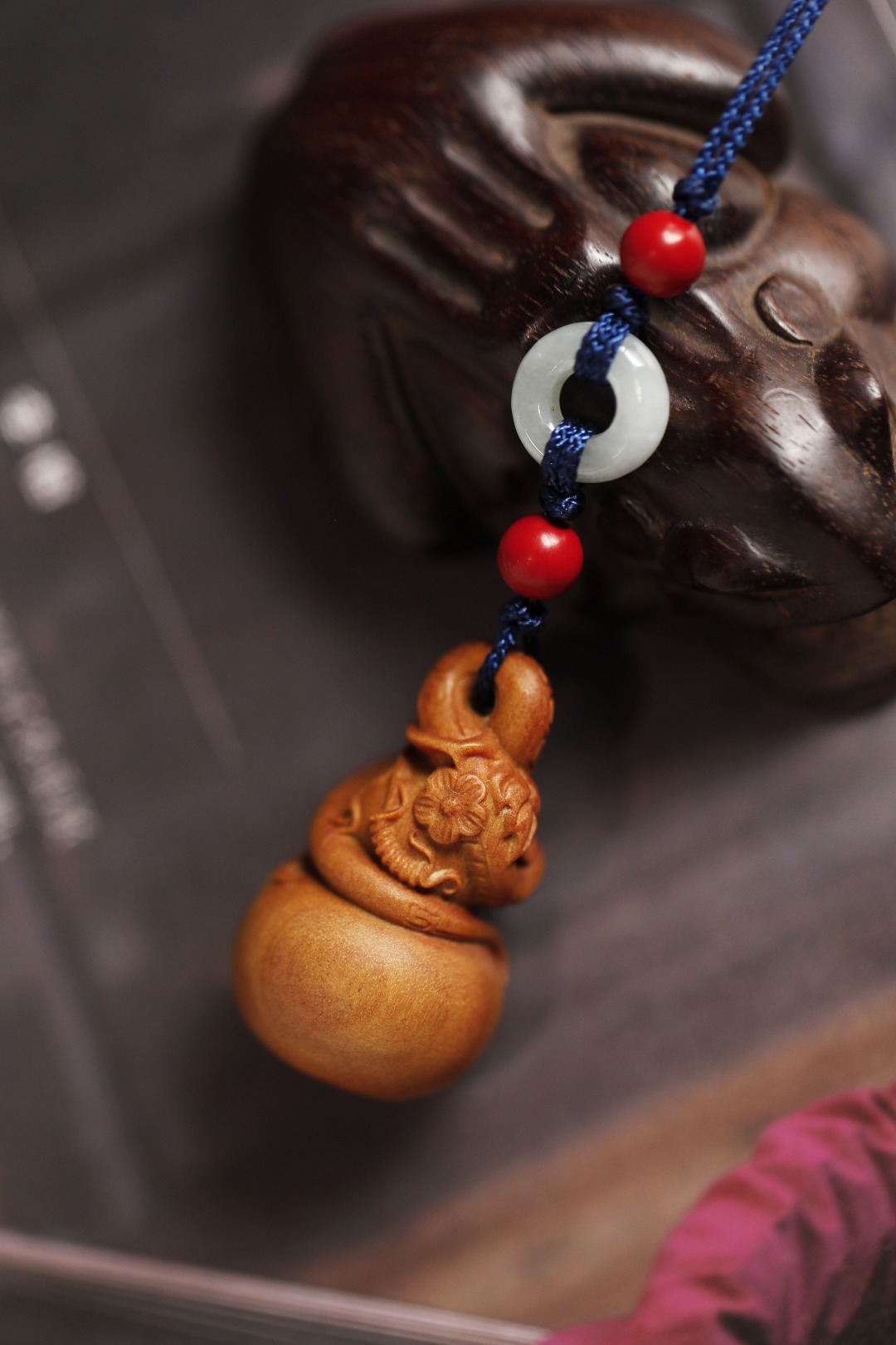 老山檀香｜福禄 钥匙扣 挂件“葫芦者，福禄也”，手作精品，葫芦形体优美，灵蛇、梅