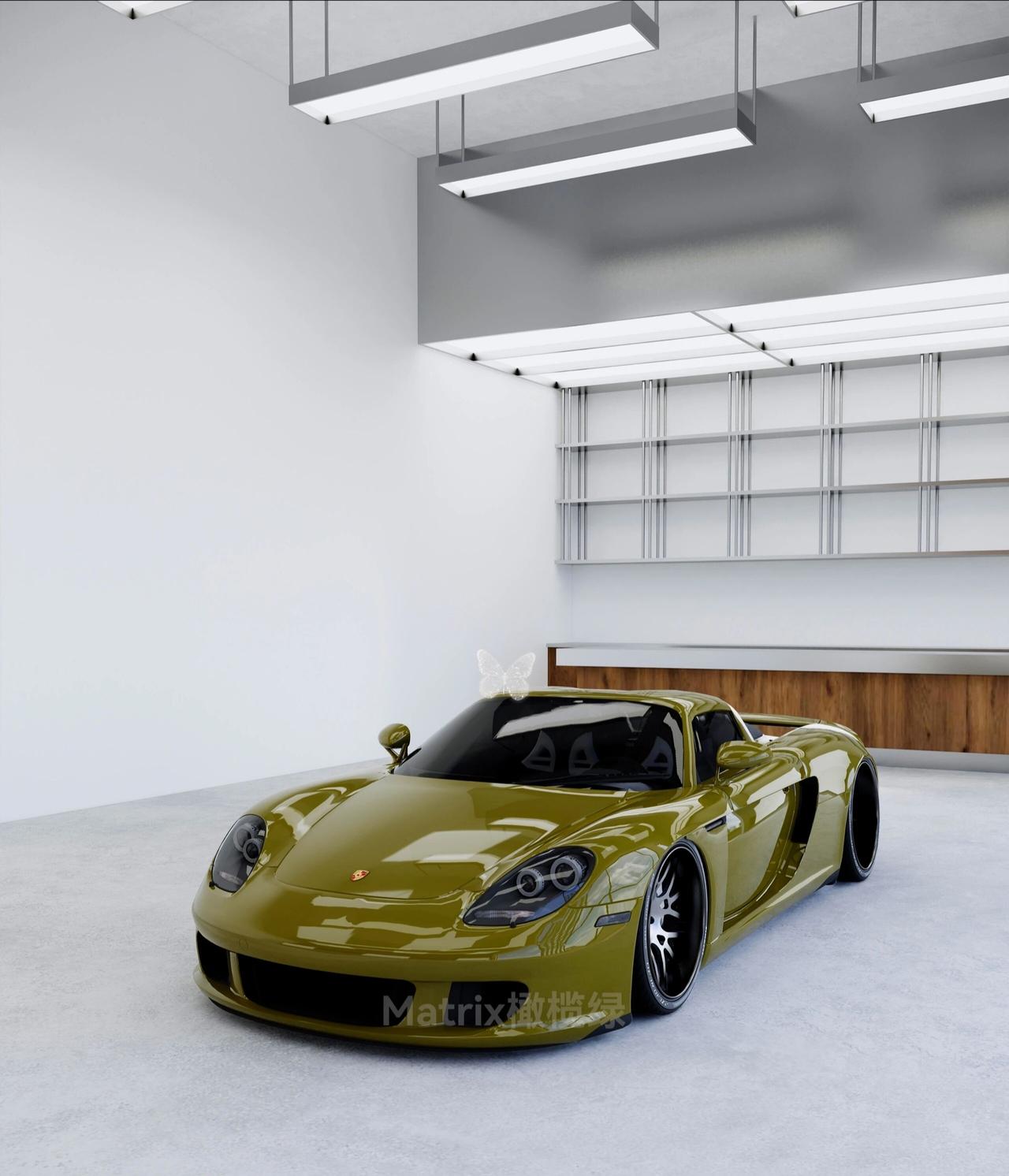这台保时捷的配色也太会了吧！谁懂啊家人们！看这台绿色保时捷，第一眼还以为是“绿蛤