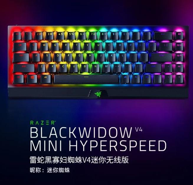 雷蛇刚刚推出了黑寡妇蜘蛛V4（BLACKWIDOW MINI HYPERSPEE