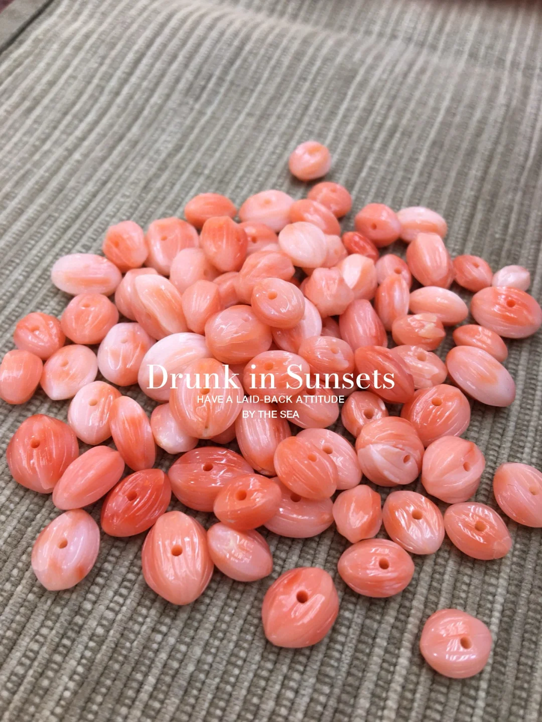 台湾粉珊瑚百香籽文玩珠宝配件