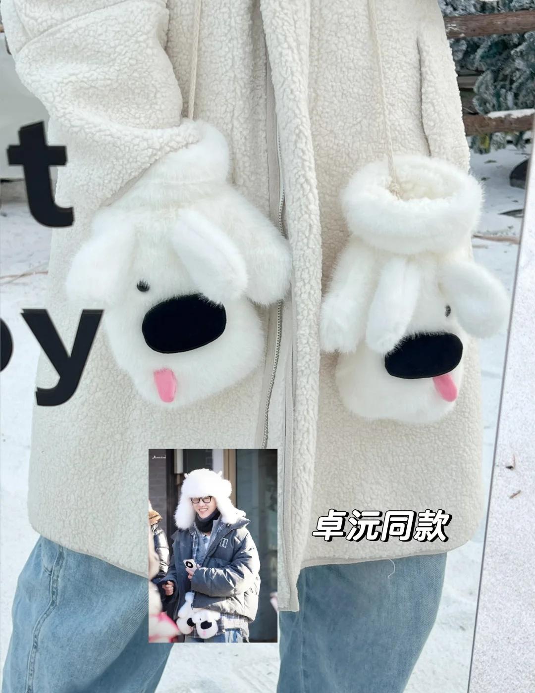 2026年第一天！我终于拥有了卓沅儿同款😎
太开心啦❤️毛茸茸的全包手套好可爱