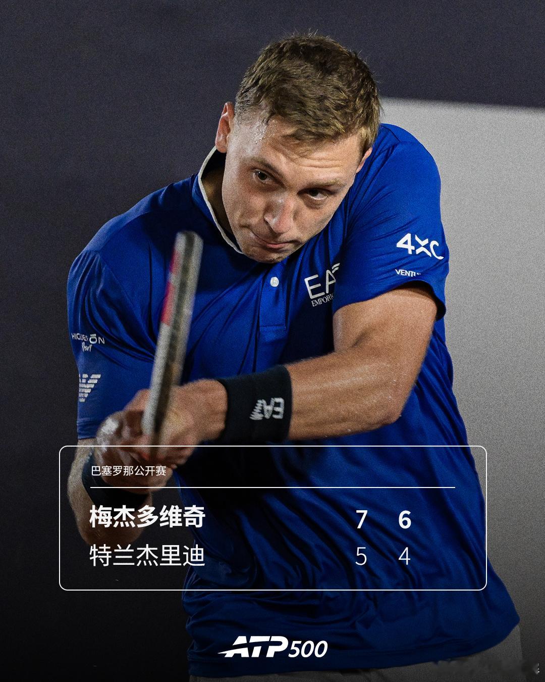 梅杰多维奇晋级巴塞罗那次轮ATP500 巴塞罗那站首轮，资格赛选手梅杰多维奇以7