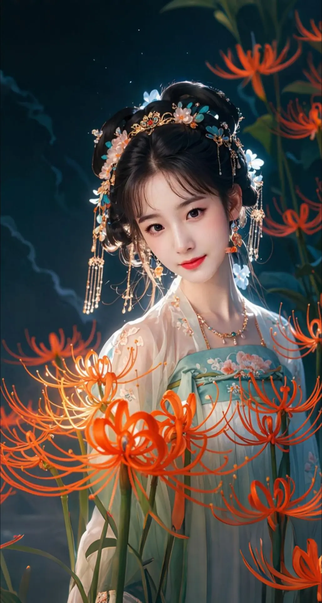 AI扩图 AI薄纱彼岸花