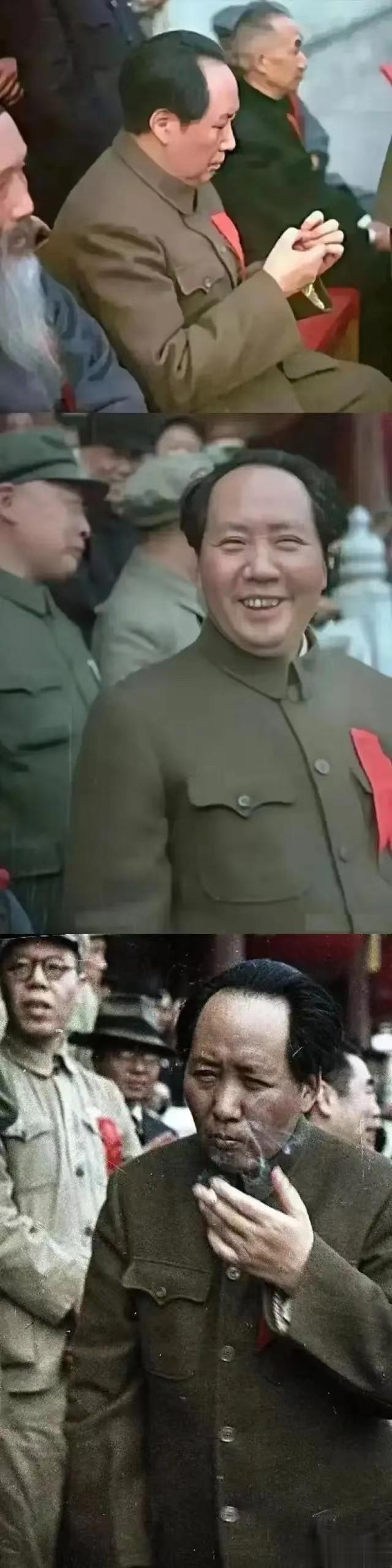 毛主席在开国大典上不拘小节，正在抠手指，可见当时他十分的轻松，这应该是毛主席革命
