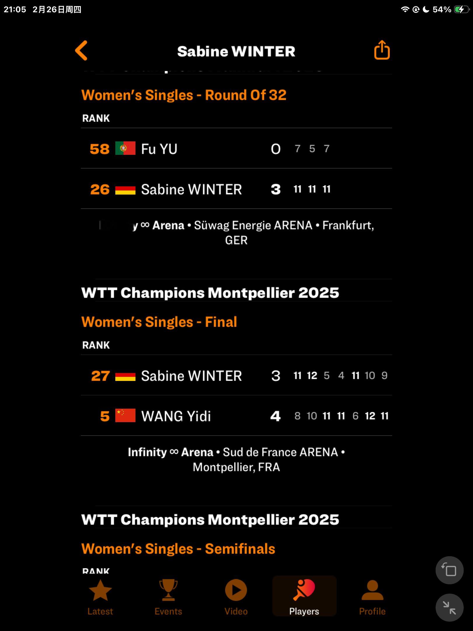 问ED和温特上次交手的很难的上次决胜局119赢的4-3赢的，没把我吓晕 