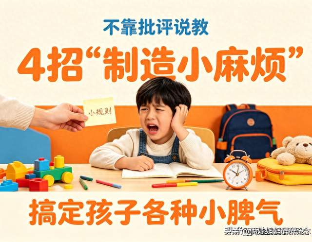 不靠批评说教，4招“制造小麻烦”，搞定孩子各种小脾气