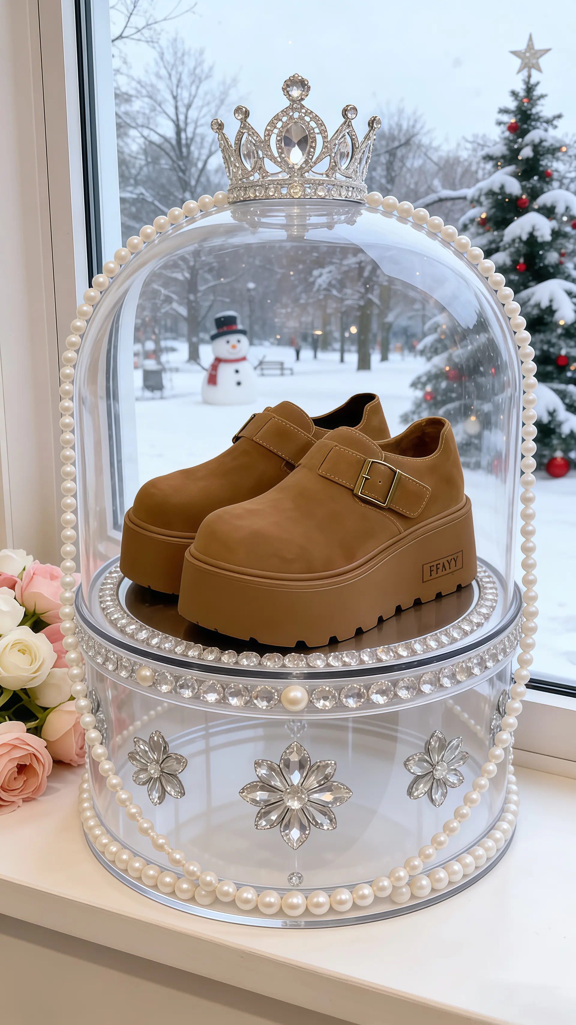 啄木鸟厚底增高加绒勃肯鞋。