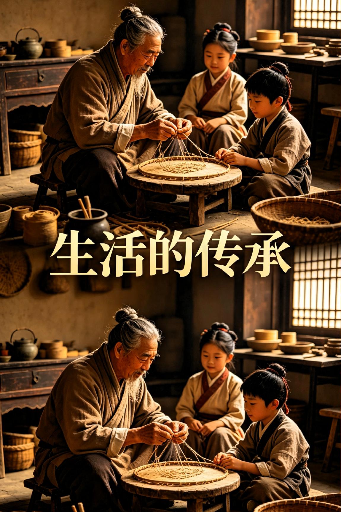 《生活的传承》
 
(七言律诗)

 
青山作舍世相留，代代耕樵守故丘。

晓挎