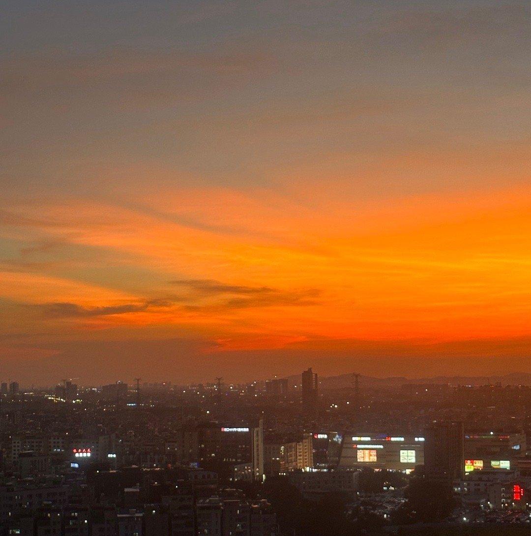 广州的夕阳很美晚霞 ​​​