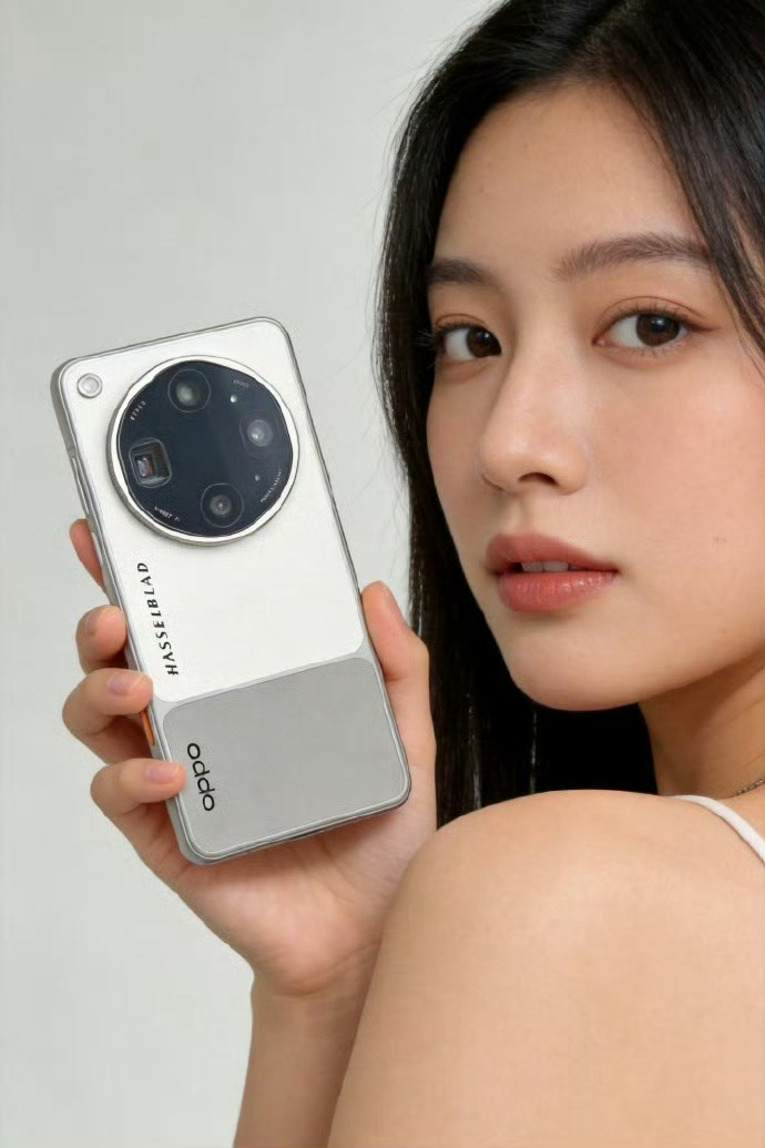 OPPO Find X9 Ultra这个灰白拼色真好看啊！哈苏标识很显眼，很有高