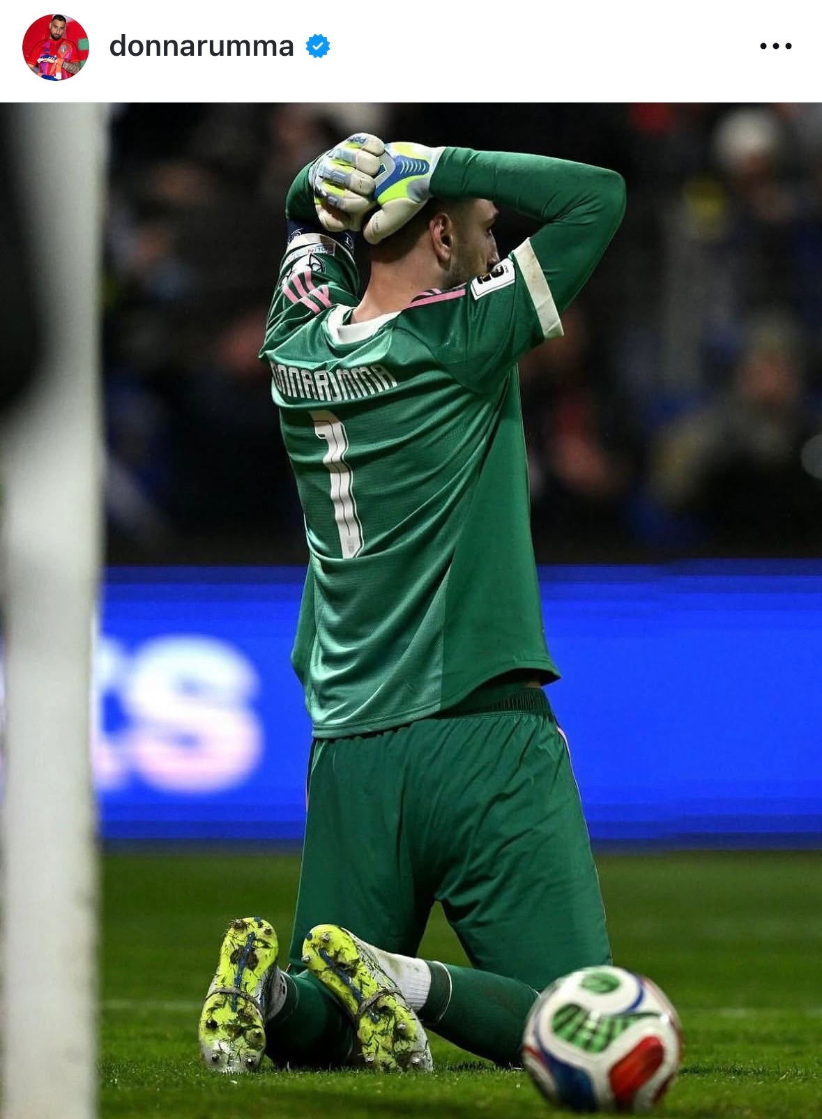 昨晚比赛结束后我哭了。我为没能把意大利带到理应属于它的高度而痛哭，为这份巨大的失