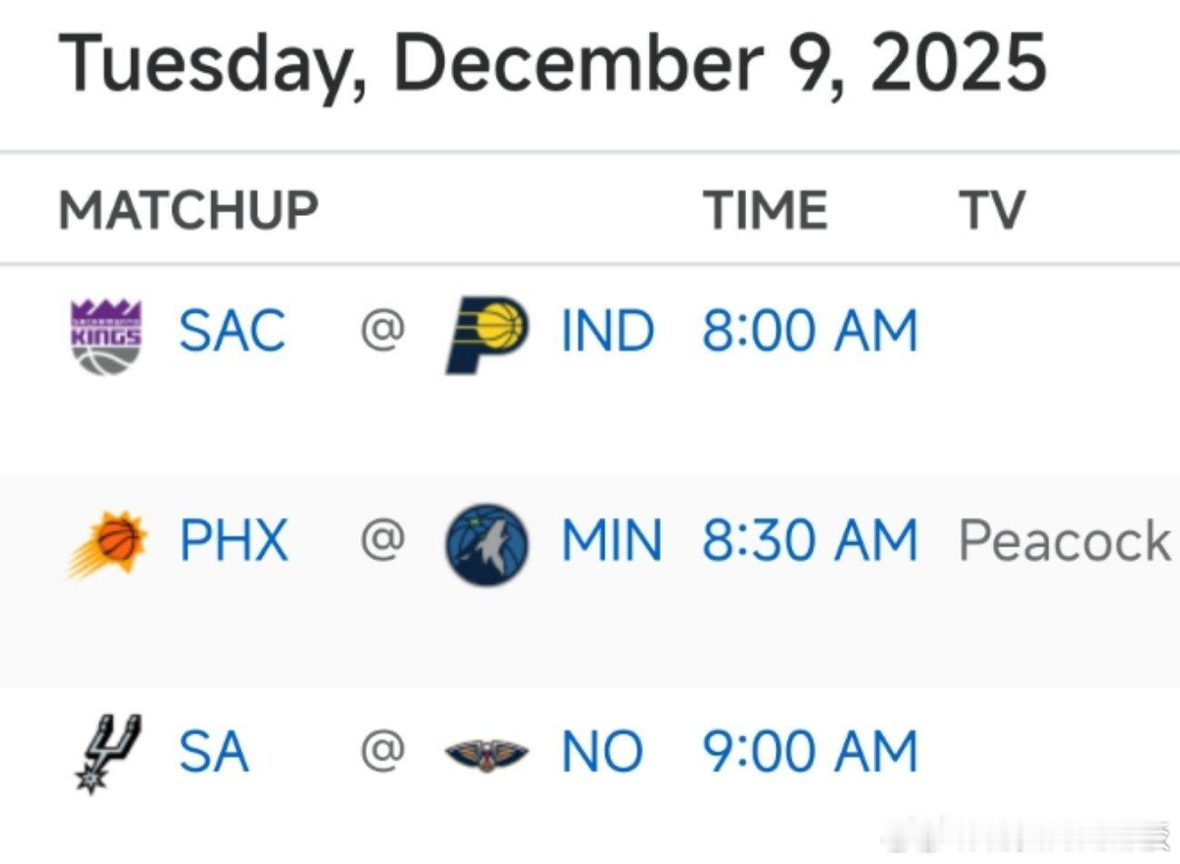 明日3场比赛预告🎬8:00 国王vs步行者8:30 太阳vs森林狼9:00 马