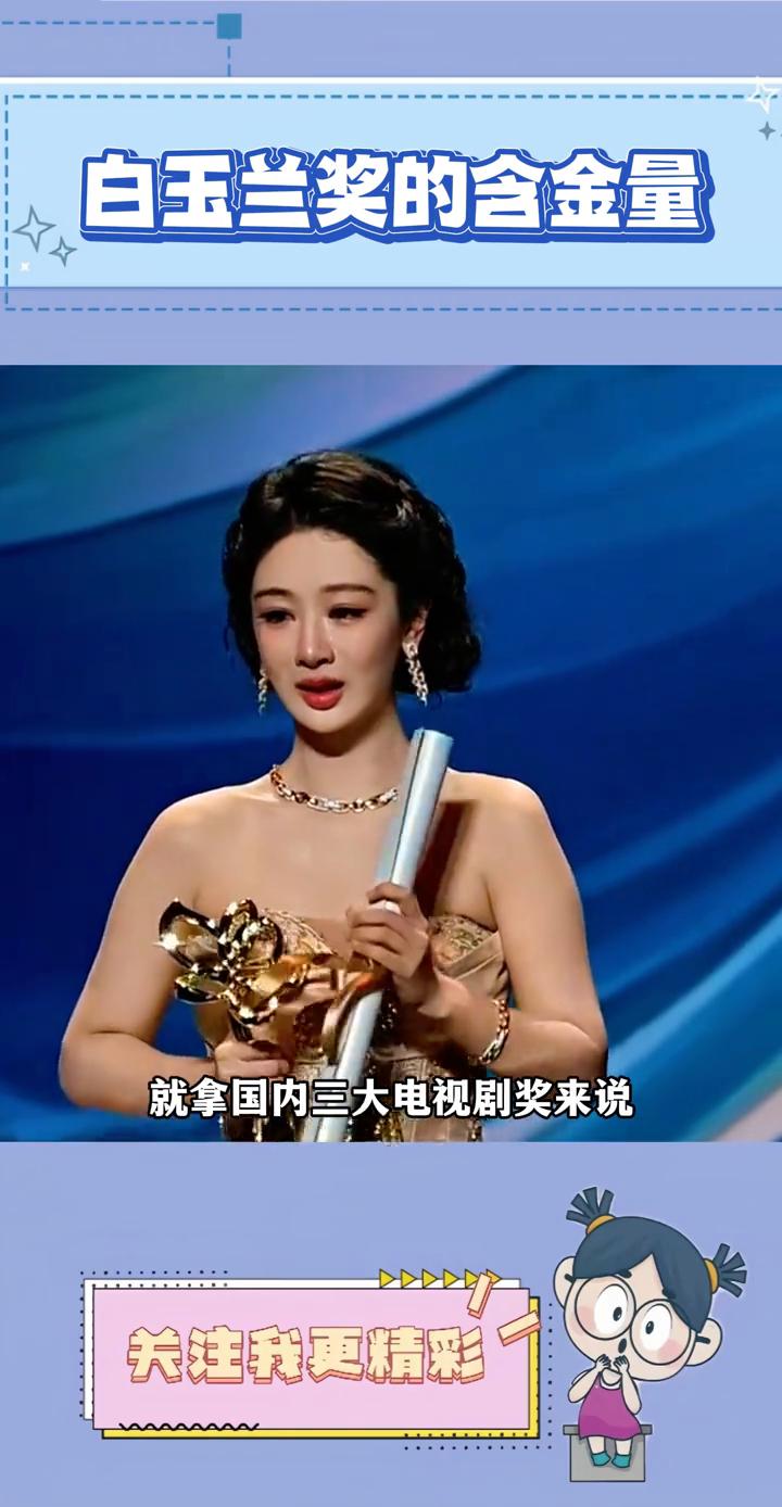 白玉兰奖的含金量。
所以白玉兰奖到底有没有含金量？就拿国内三大电视剧奖来说，飞天