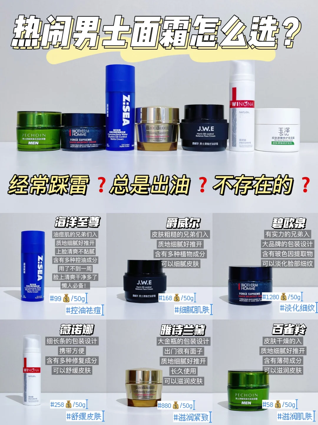 疯狂上分！新品控油男士面霜选对事半功倍！