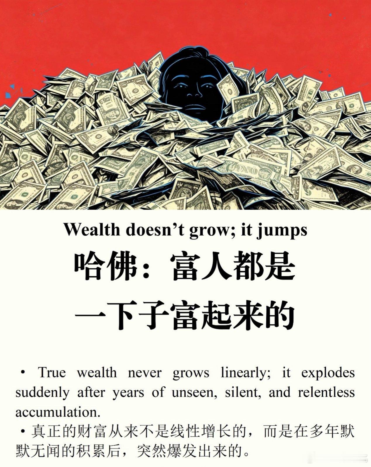 哈佛精选| 富人都是一下子富起来的，财富的积累是非线性的。 ​​​
