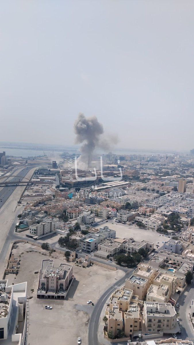 美伊冲突 巴林挨得那一发导弹不知道是什么建筑，类似一个大仓库，右边靠海边才是海军