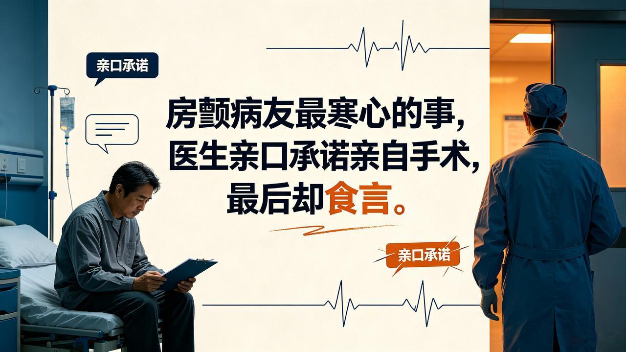 房颤病友最寒心的事，医生亲口承诺亲自手术，最后却食言
 
做完房颤脉冲消融，心里