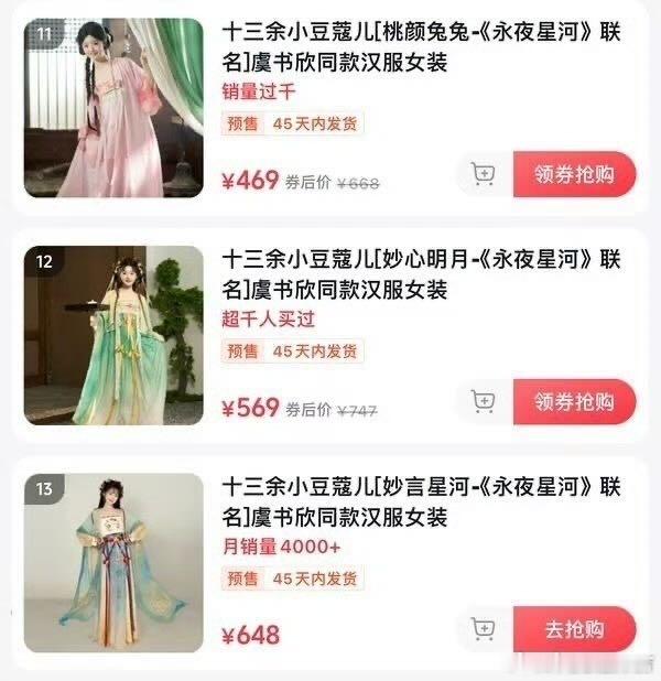 永夜星河周边突破2000万  虞书欣凌妙妙单人周边820万 永夜星河周边市场反响
