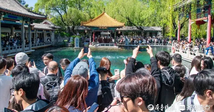 果然视频|济南天下第一泉风景区迎踏青热潮，来晒出你的打卡照！