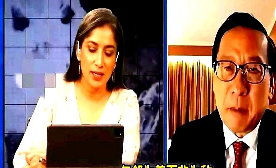 再次与印度媒体连线，显然，高志凯吸取了上次的经验，面对印度女主持人的打断和主观臆