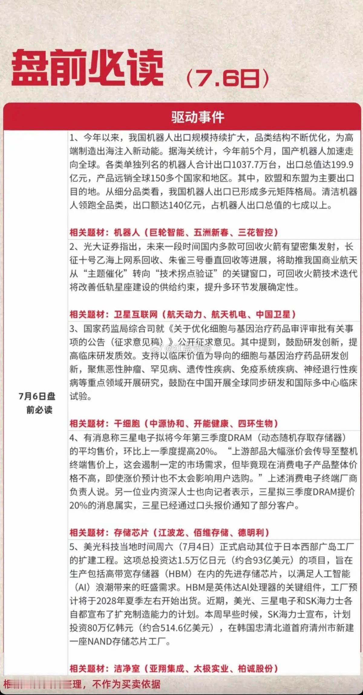 周一盘前干货！五大高关注度赛道提前梳理 