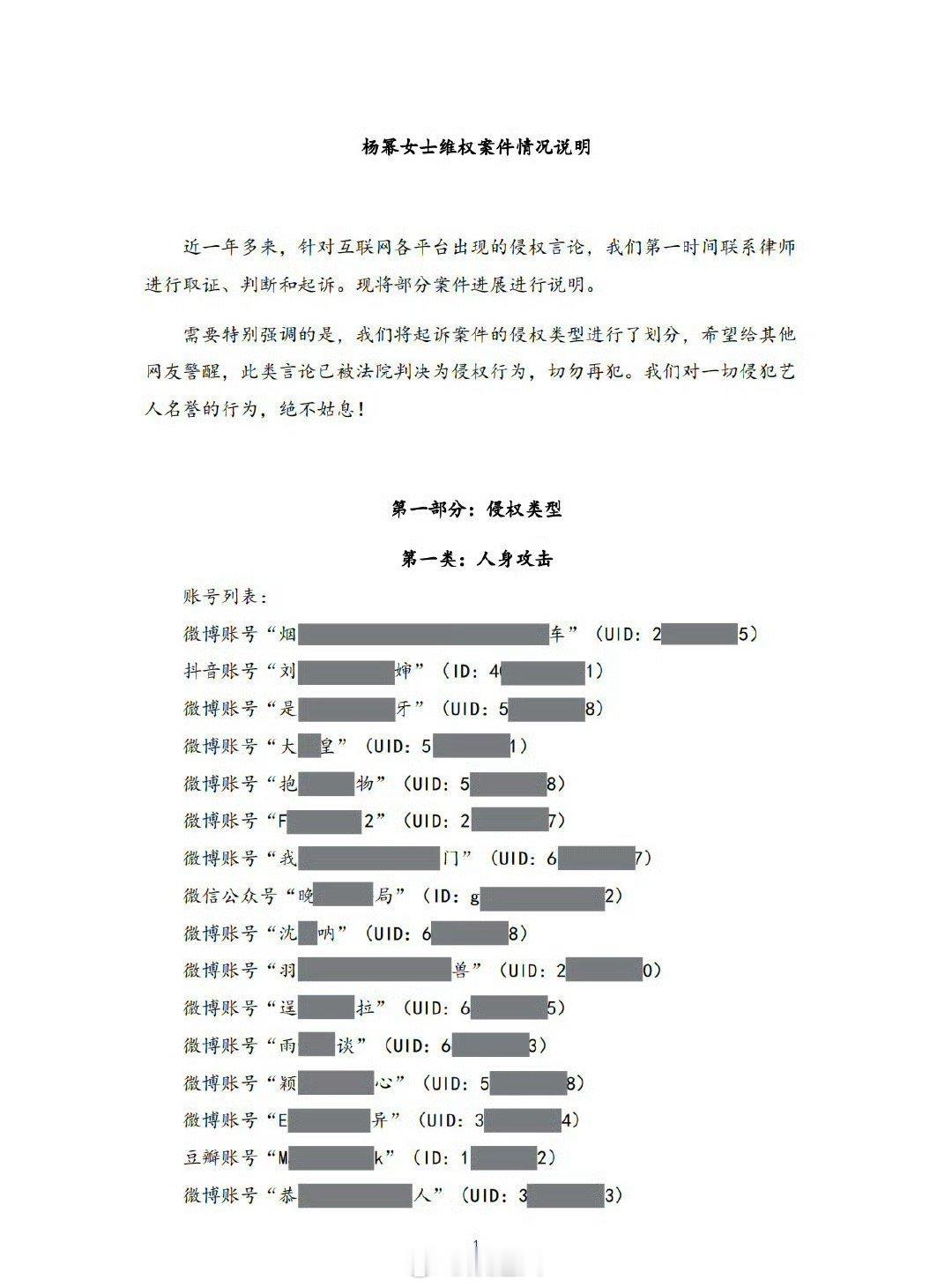 杨幂方告黑明细  杨幂方告黑明细！网络并非法外之地，支持维权 