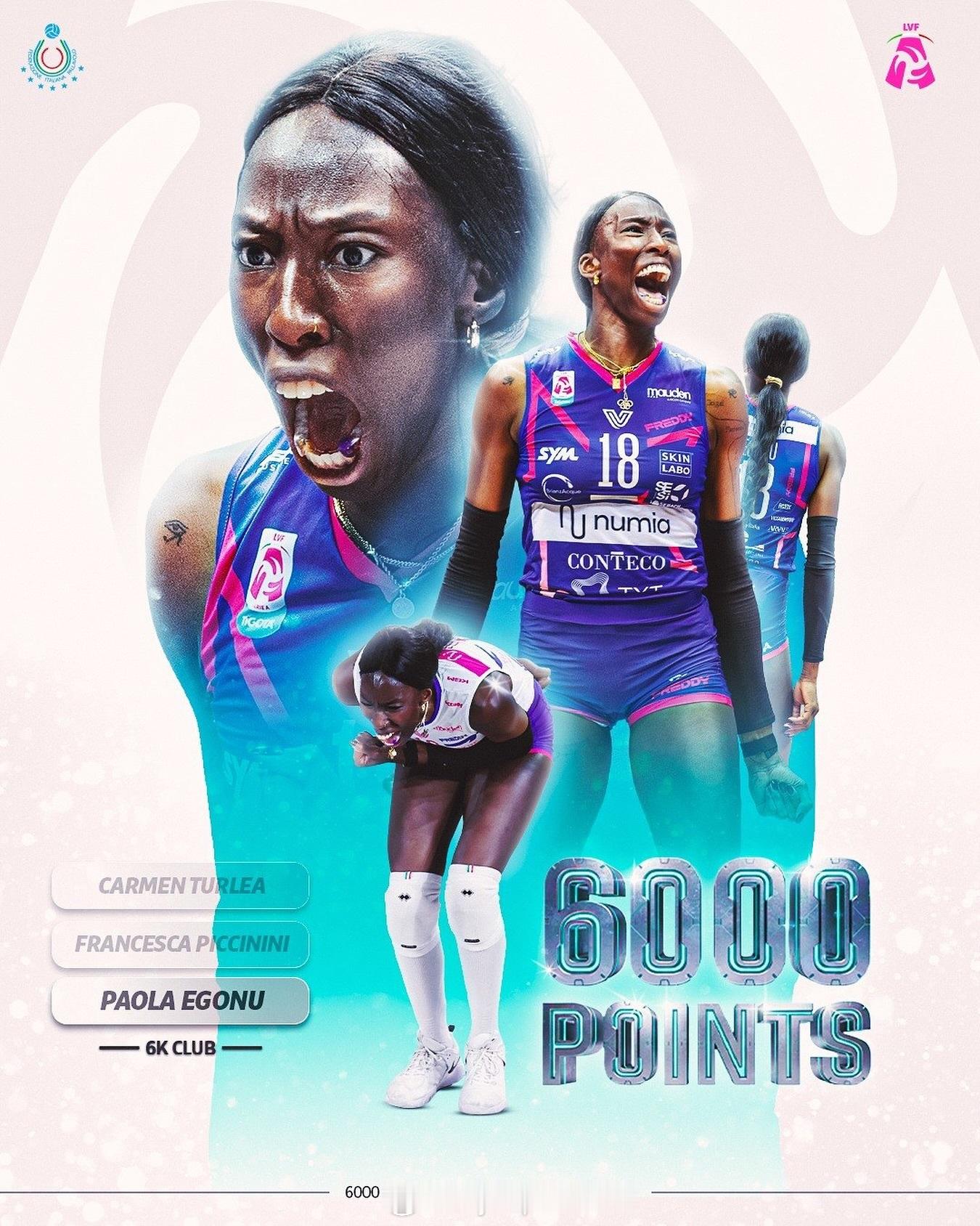 【埃格努加入6000分俱乐部】 在北京时间今天凌晨意甲与佛罗伦萨的比赛中，埃格努