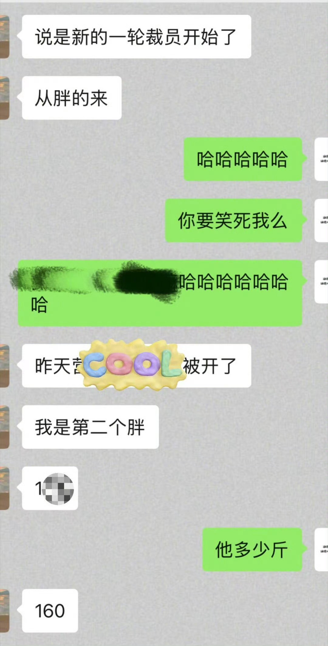 哈哈哈哈，某公司高管真的没有胖的，哈哈哈公司裁员从胖的开始公司裁员从胖的开始
