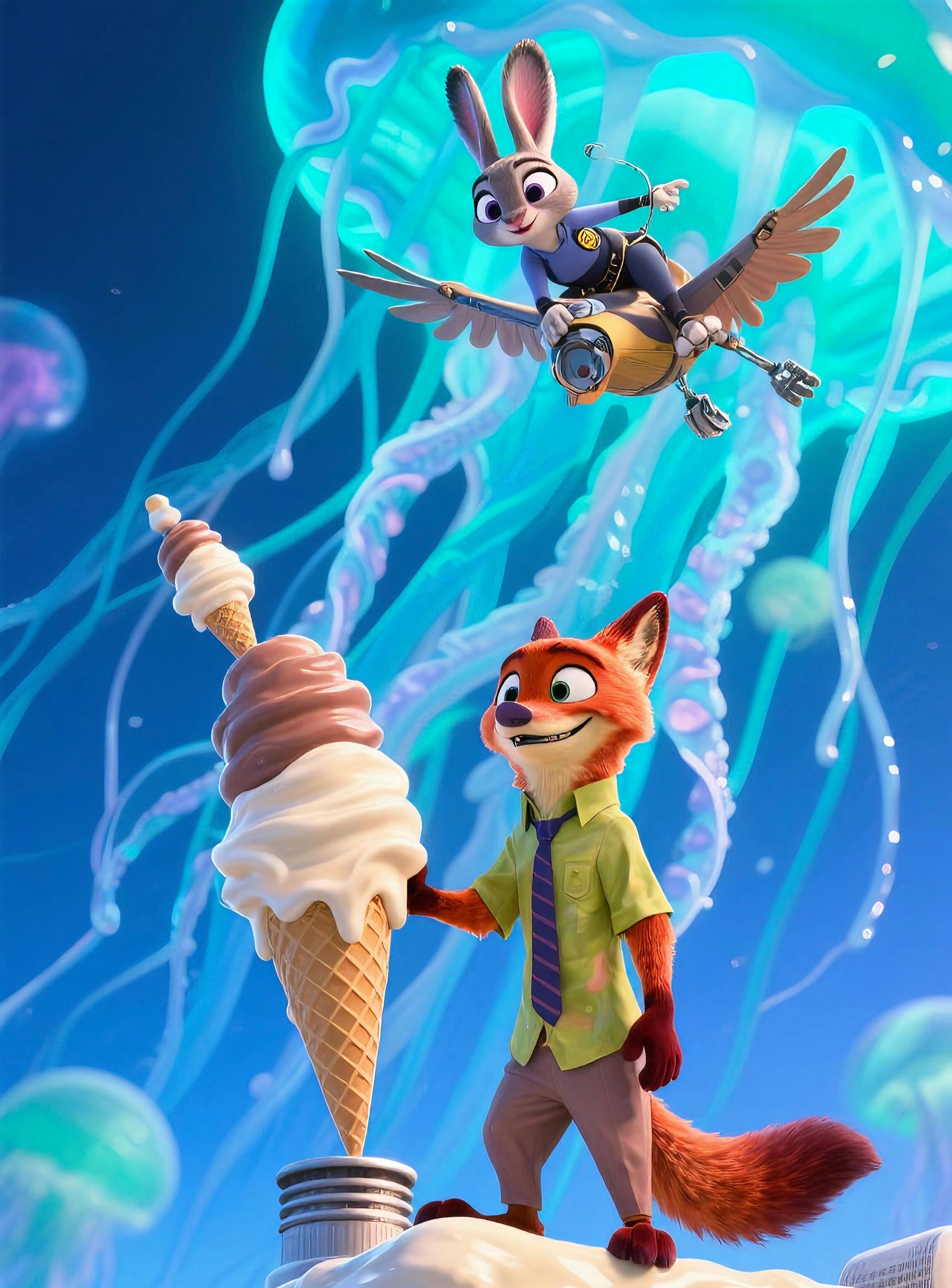 🦊🐰｜疯狂动物城｜壁纸爱意落在奶霜上，这是我们的动物城。💛✨ 𝗕𝗘 ?