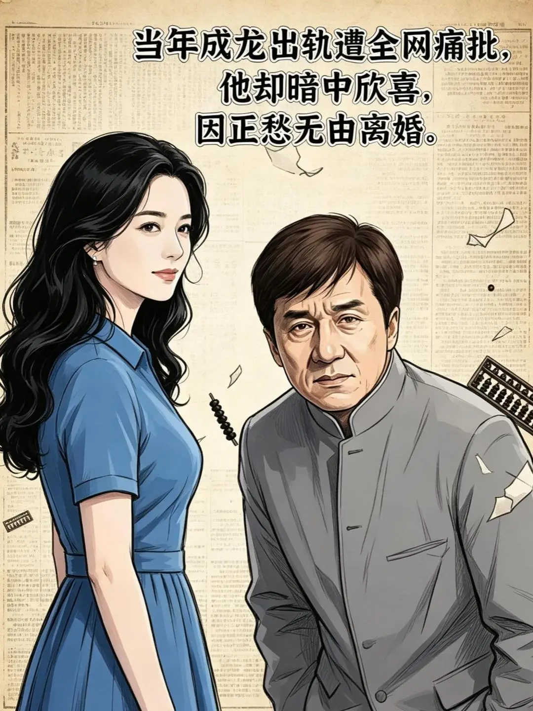 成龙防妻半生，却输给一句体谅。当年成龙出轨被全网骂的时候，他心里竟然在...