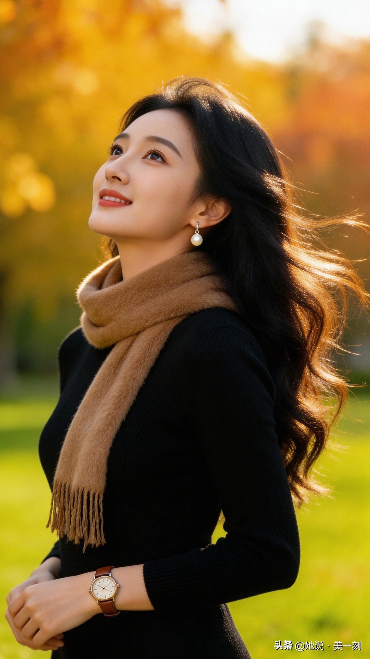 秋日暖阳下的温柔时光，感受大自然的美好与宁静。有哪些美女让人过目难忘？