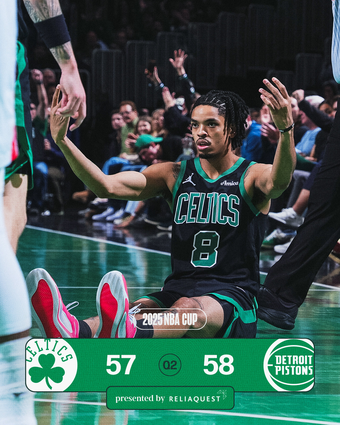 下半场继续努力！活塞vs凯尔特人2025NBA杯BLEEDGREEN波士顿凯尔特