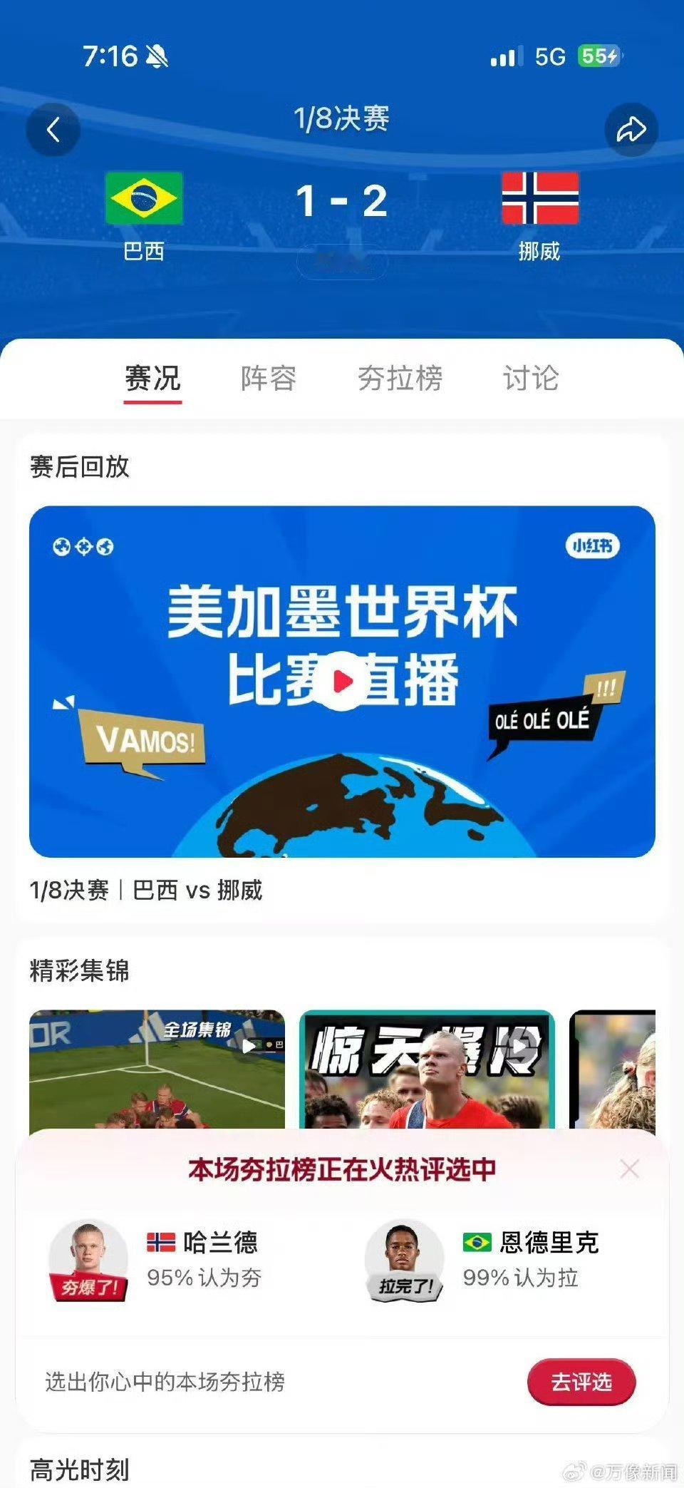 哈兰德证明世界第一中锋魔人布欧再献封神之战，对阵巴西梅开二度，高低位终结无短板。