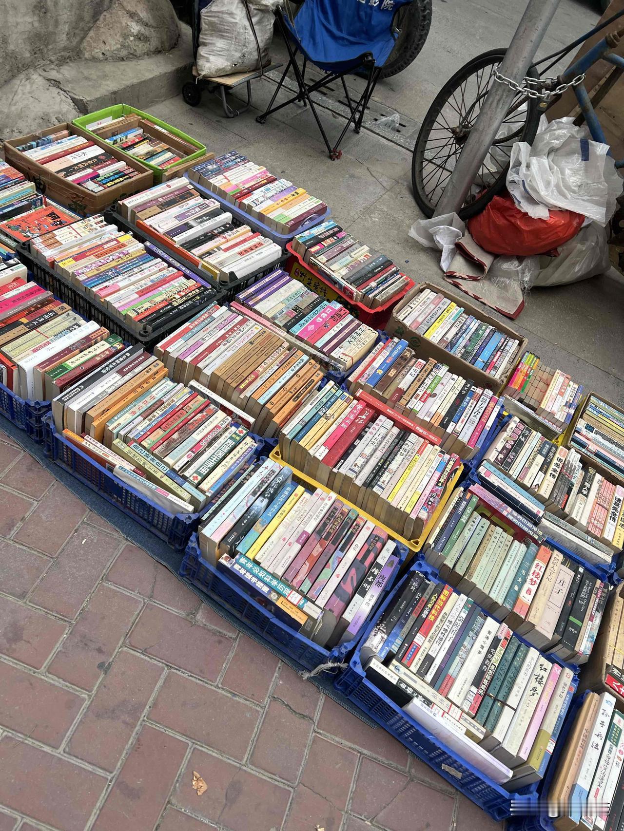 地点：兰州市
晚上出去散步发现马路边摆的这种旧书，以前我知道这种旧书是卖钱的，那
