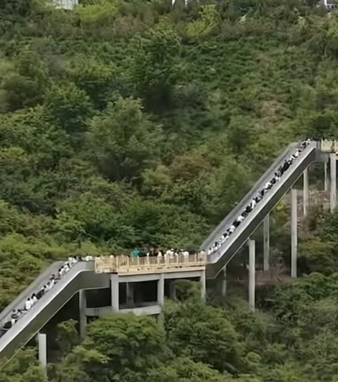 现在景区都这么卷了么，都开始安电梯爬山了景区装电梯无痛爬山被质疑过度开发一开始我