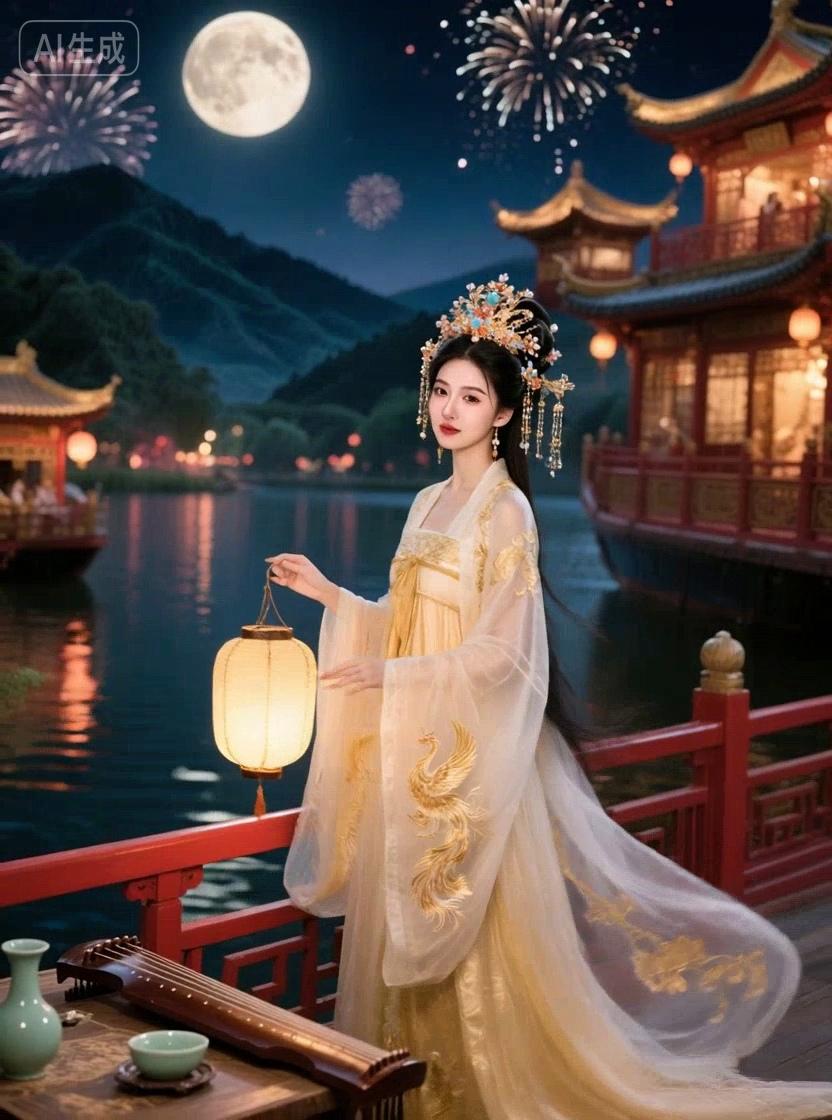 七绝●喜庆节日 /古韵 

烟花璀璨迷人眼，
夜暮斑斓醉客心。
榭阁湖光相闪耀，