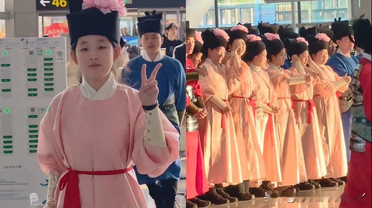 广州白云机场这波操作，真是让人眼前一亮。工作人员集体换上汉服迎新，一下子就火出了