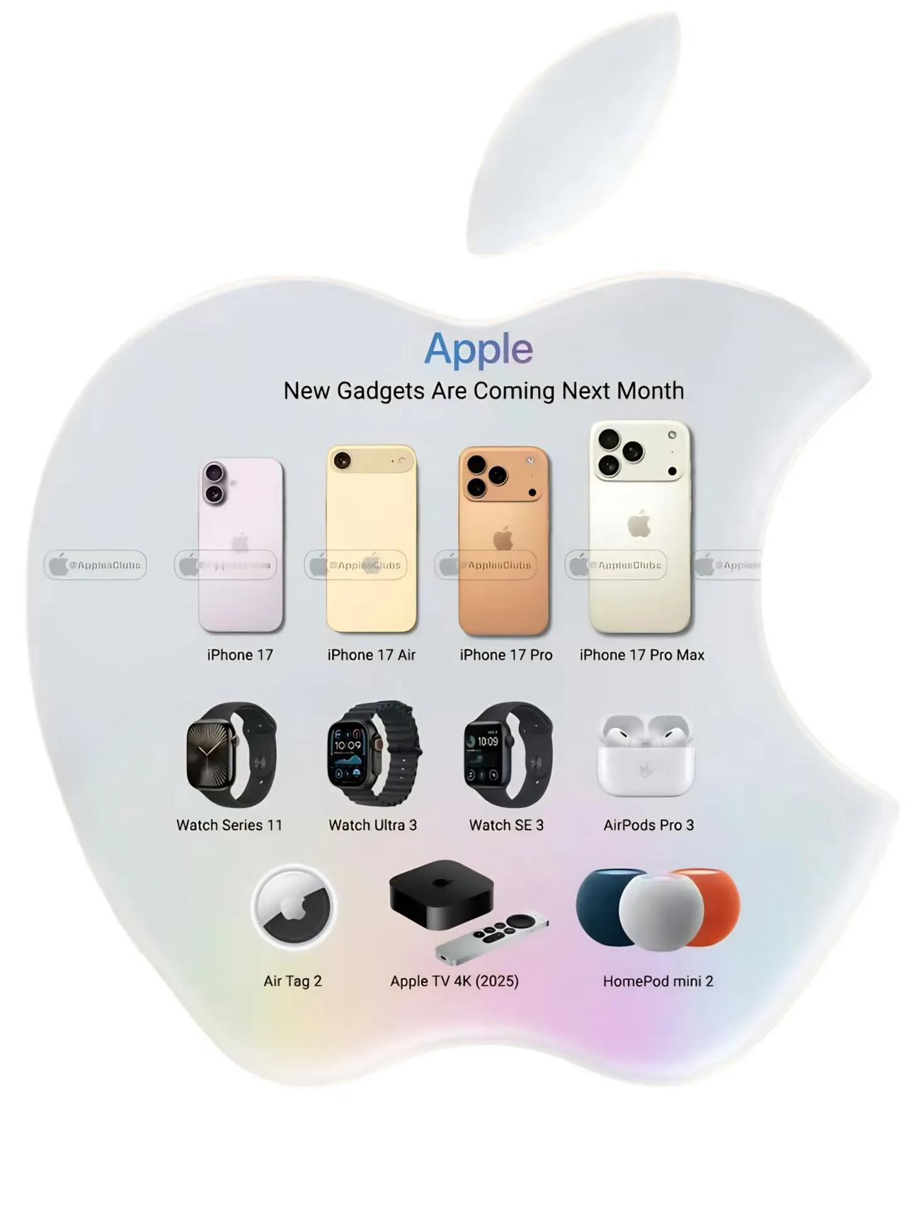 9月苹果新品曝光！我只想买AirPods Pro 3！

苹果下个月大概率要发布