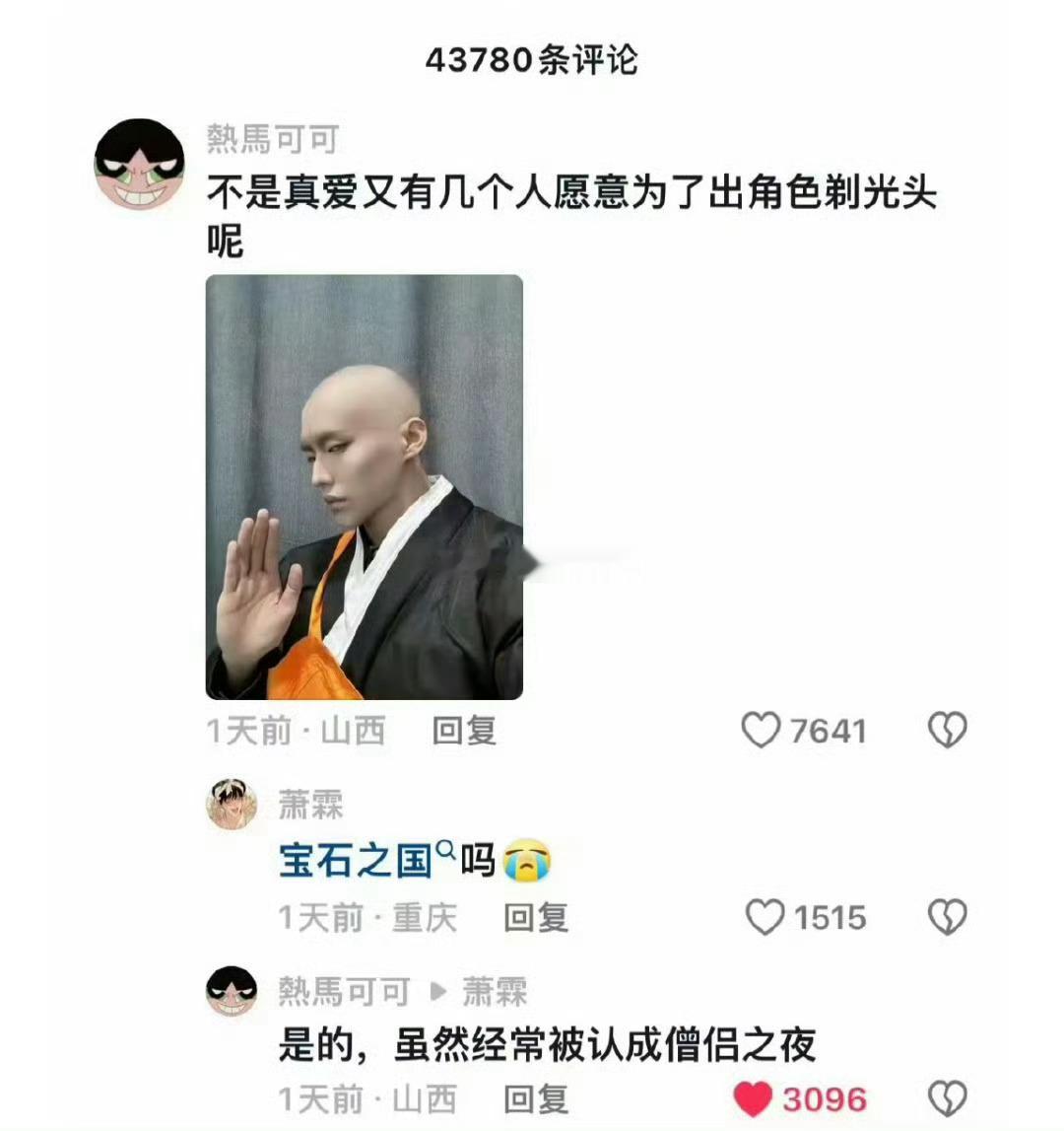 看过宝石之国的我能看出是金刚老师，不过僧侣之夜太好笑了吧哈哈哈哈 
