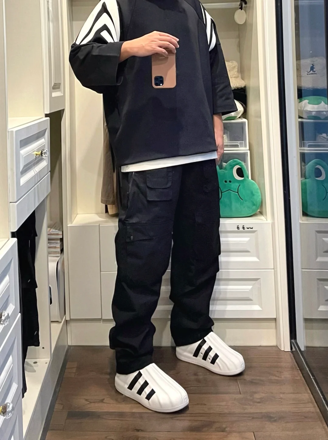 黑白叠穿｜工装裤穿搭