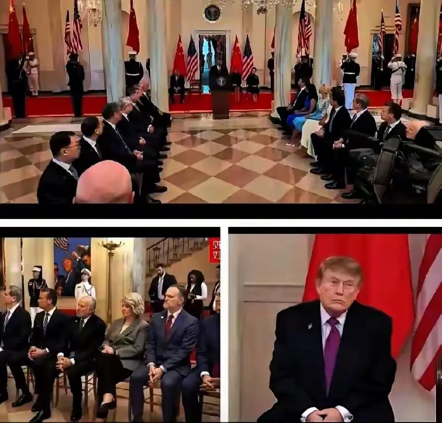一世纪的时间一晃就过去了，画风也跟着变了很多。
见美方的一群高层人物坐在一起很和