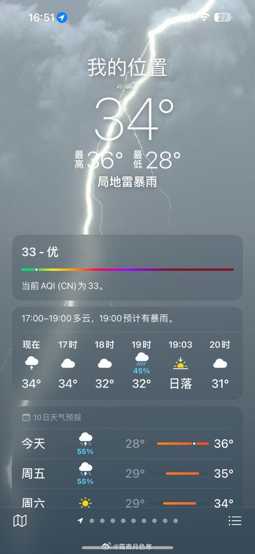 常州这个天气何意味啊！突然就暴雨，我衣服还晾在阳台呢 