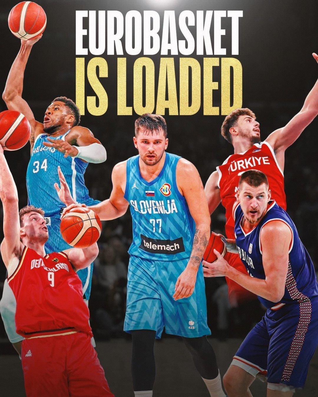 2025年欧锦赛即将上演，众多NBA巨星天团蓄势待发！🍿约基奇、字母哥、东契奇
