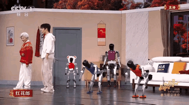 今年的春晚，简直是机器人扎堆上春晚。
什么情况？这是展示中国机器人的实力吗？
蔡