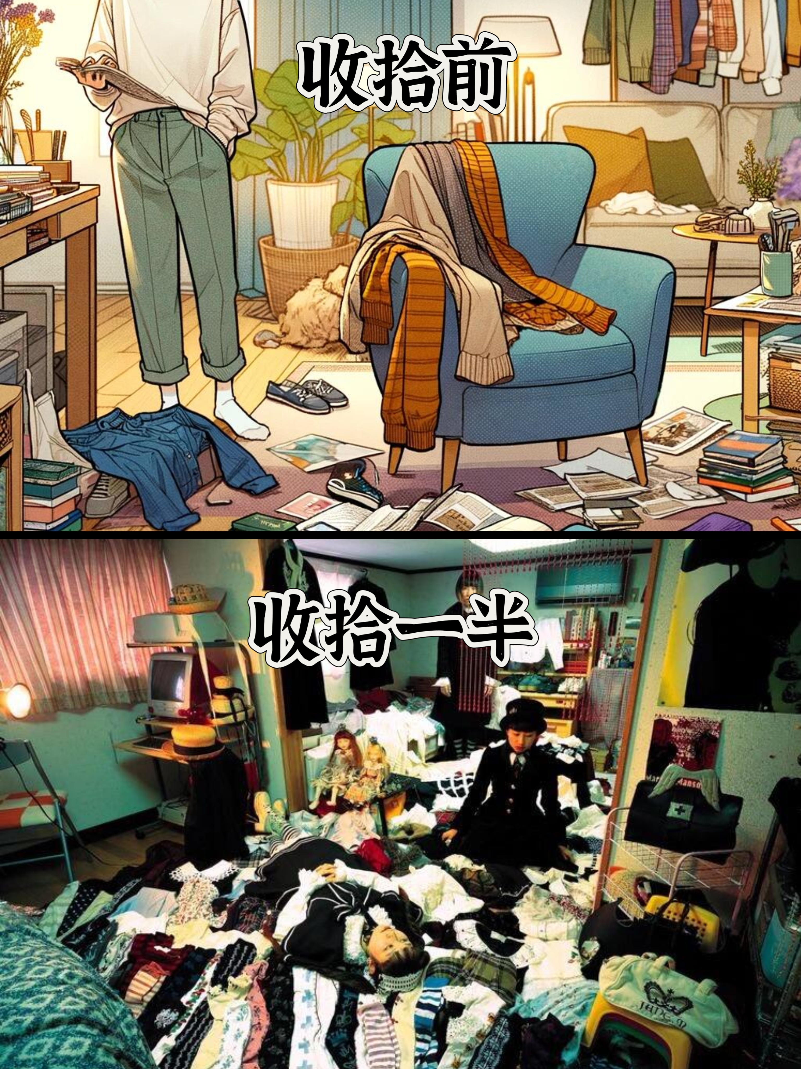 8天很短 7天很长整理了一天房间，此刻的进度我想回到长假第一天！ ​​​