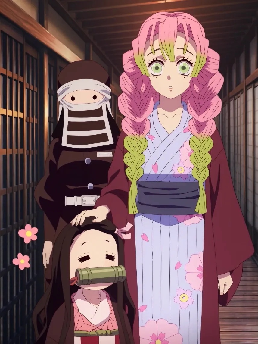 鬼灭之刃 和蜜璃在一起的祢豆子 