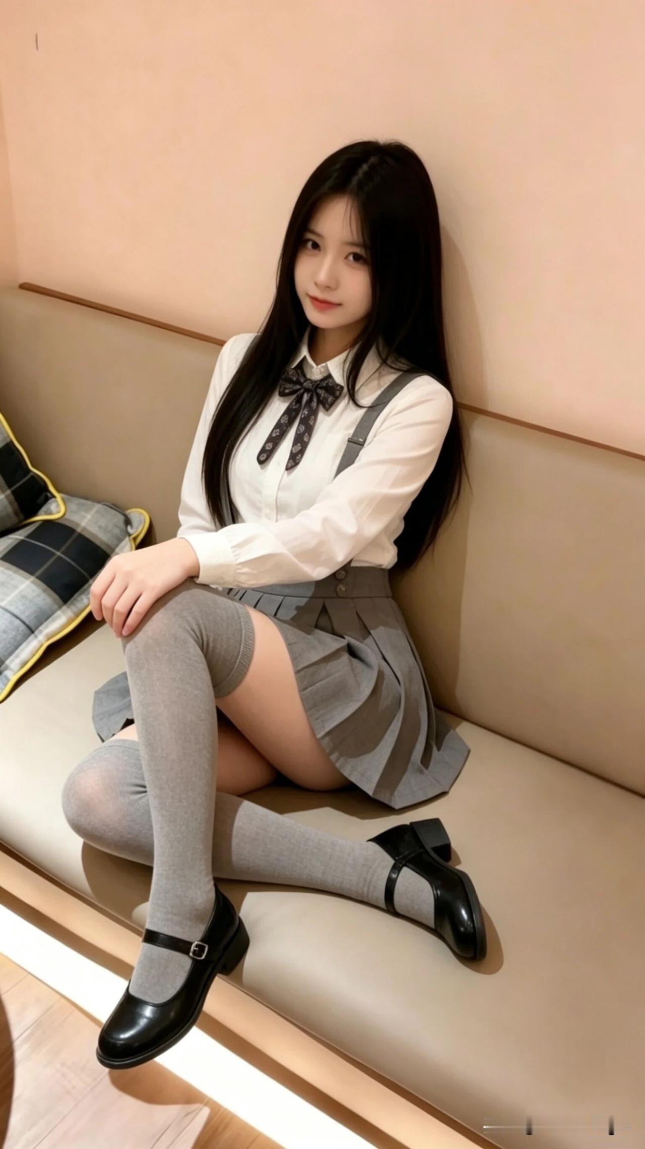 过膝灰丝校园风怎么看