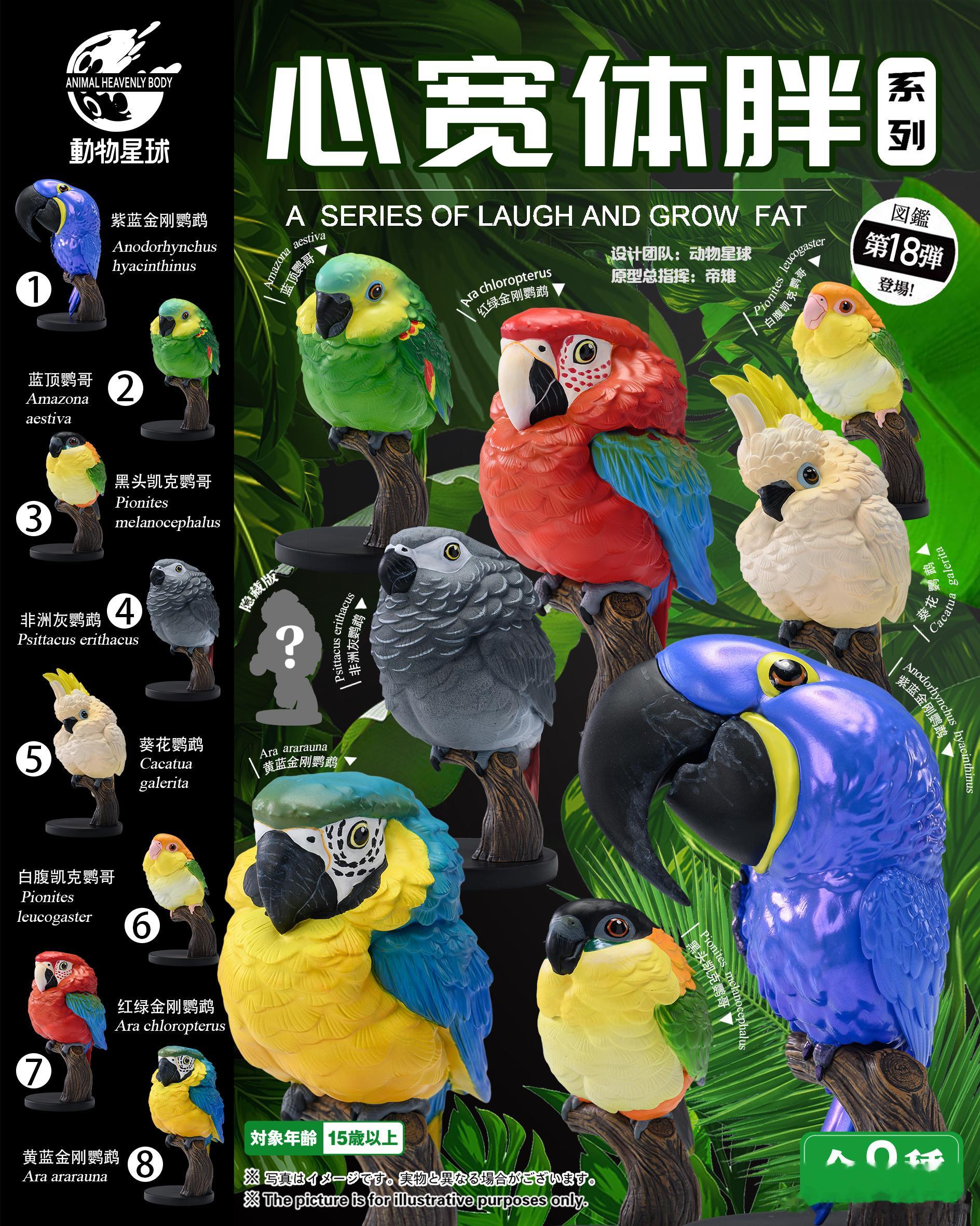 抽奖福利鹦鹉手办天花板！🦜本次产品包含了超高人气的几种鹦鹉，有色彩绚丽的金刚、