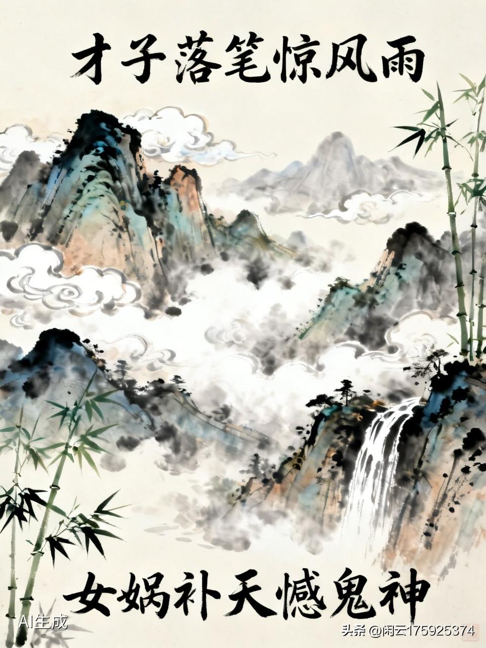 上联：才子落笔惊风雨；邀对下联：，女娲补天憾鬼神！